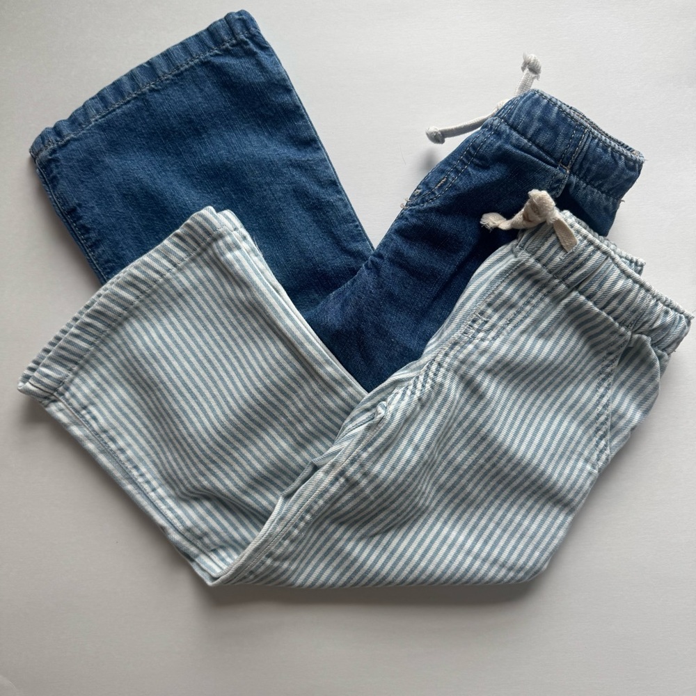 Toddler Girls Wide Leg Pull-On Pants - Cat & Jack Mid-Rise, Elastic Waist 4T